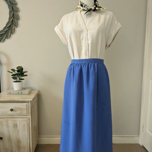 Vintage EATON Periwinkle/Lavender Midi Skirt – Size 6/8 - Picture 4 of 7